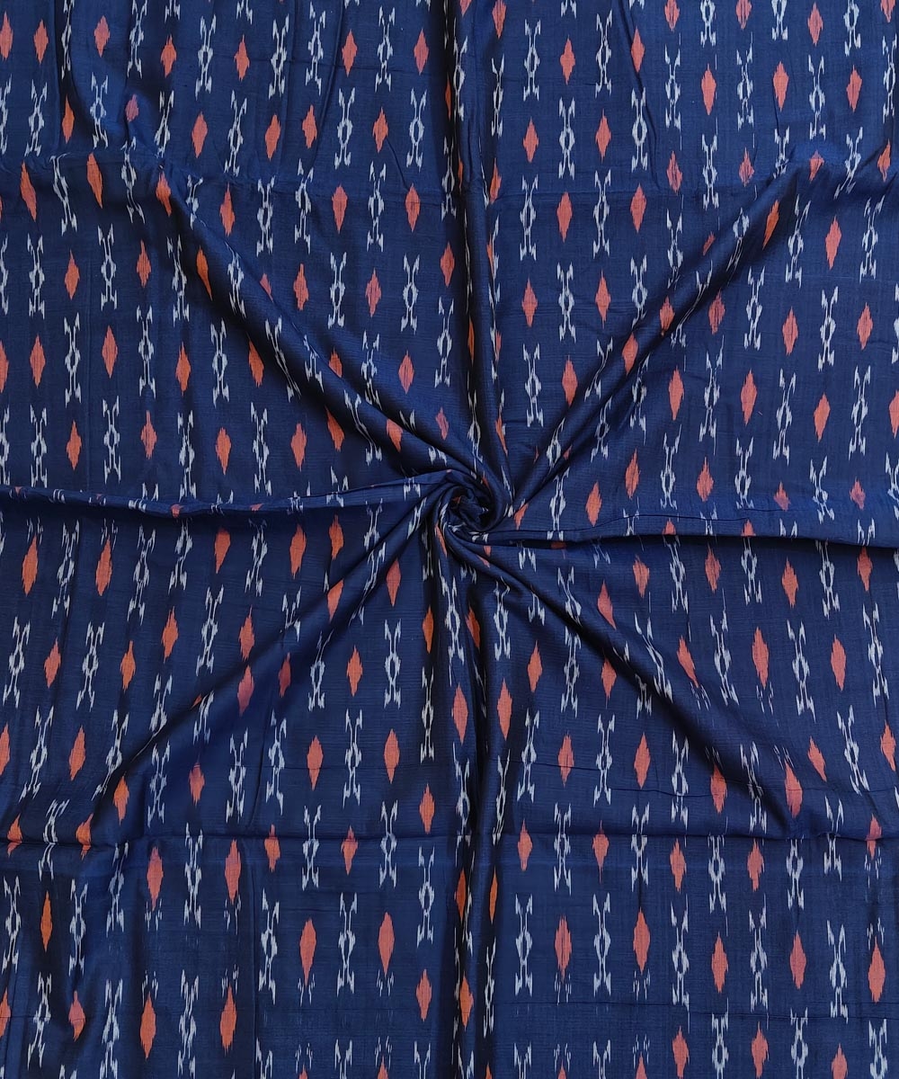 Blue Sambalpuri Handwoven Single Ikat Shirting Materials Image 1