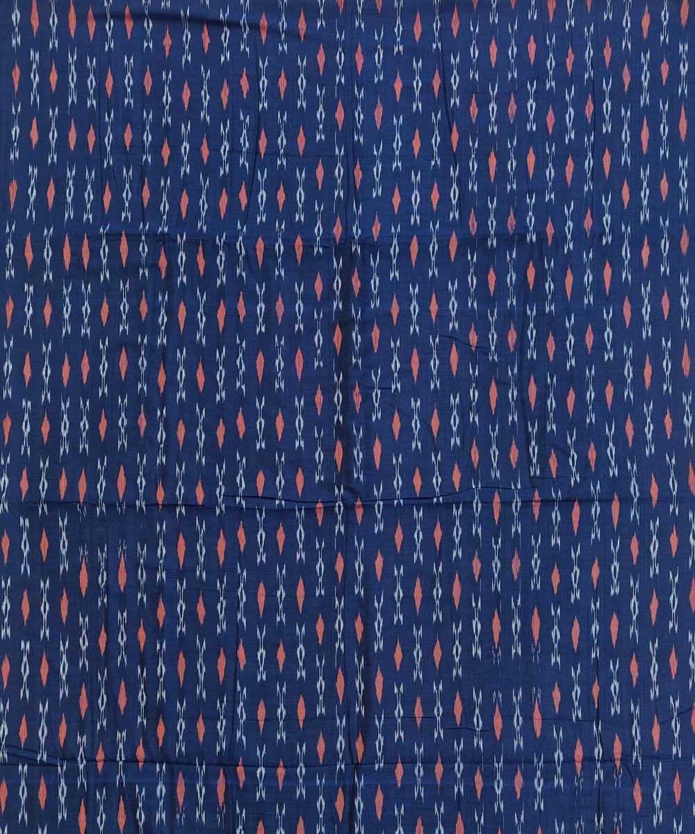 Blue Sambalpuri Handwoven Single Ikat Shirting Materials Image 2