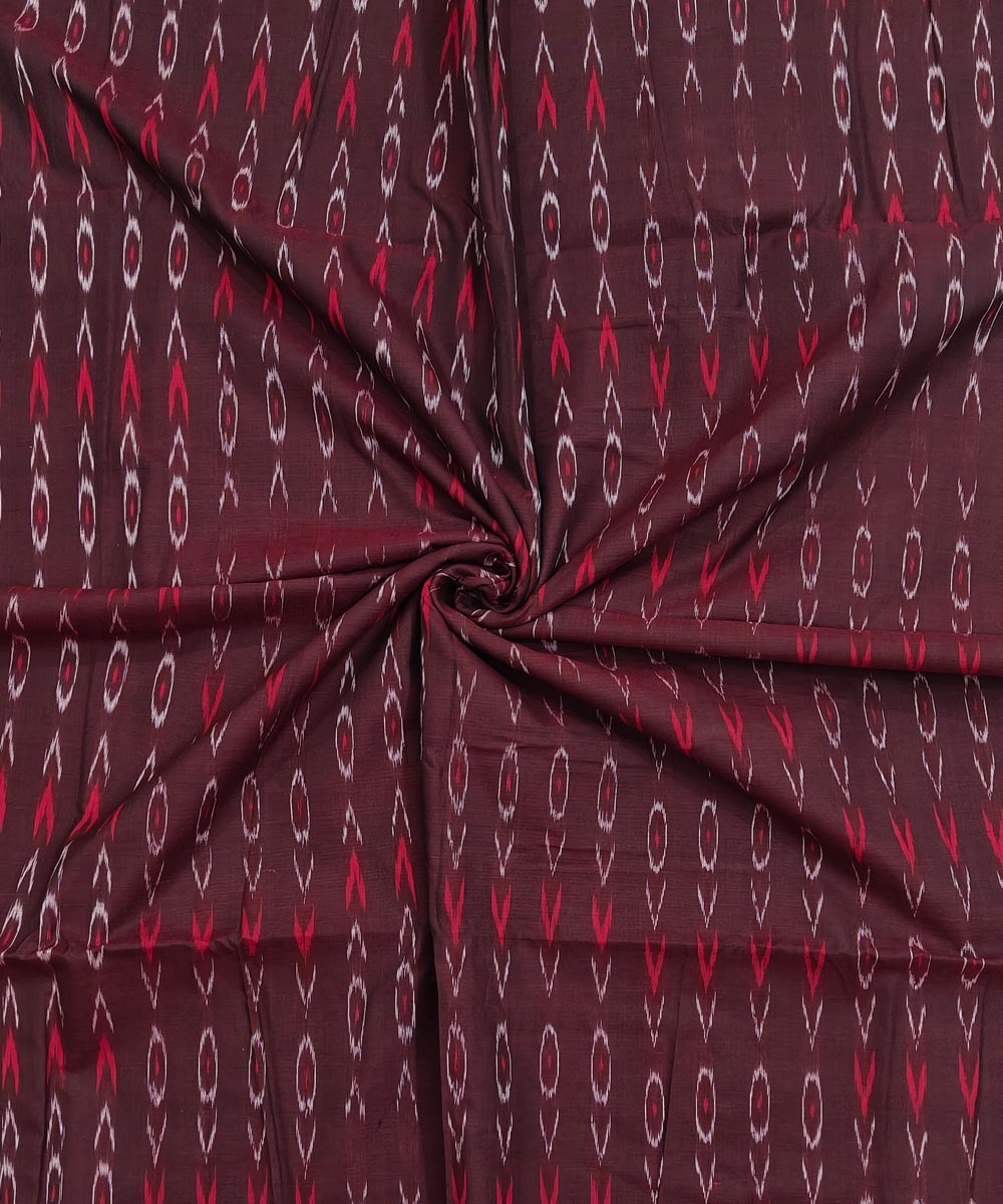 Maroon Sambalpuri Handwoven Single Ikat Shirting Materials Image 1