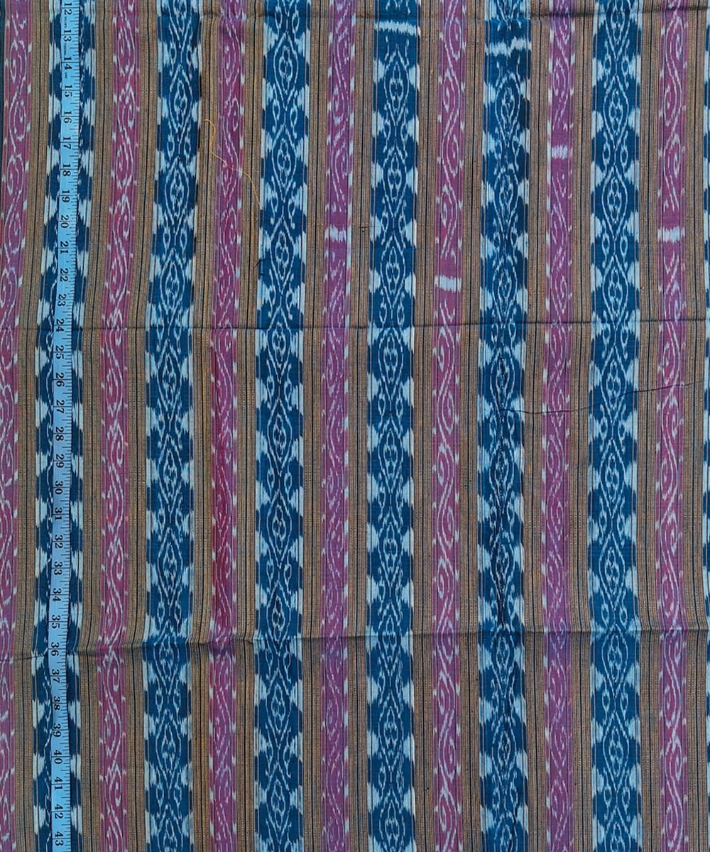 Blue Sambalpuri Handwoven Single Ikat Shirting Materials Image 4