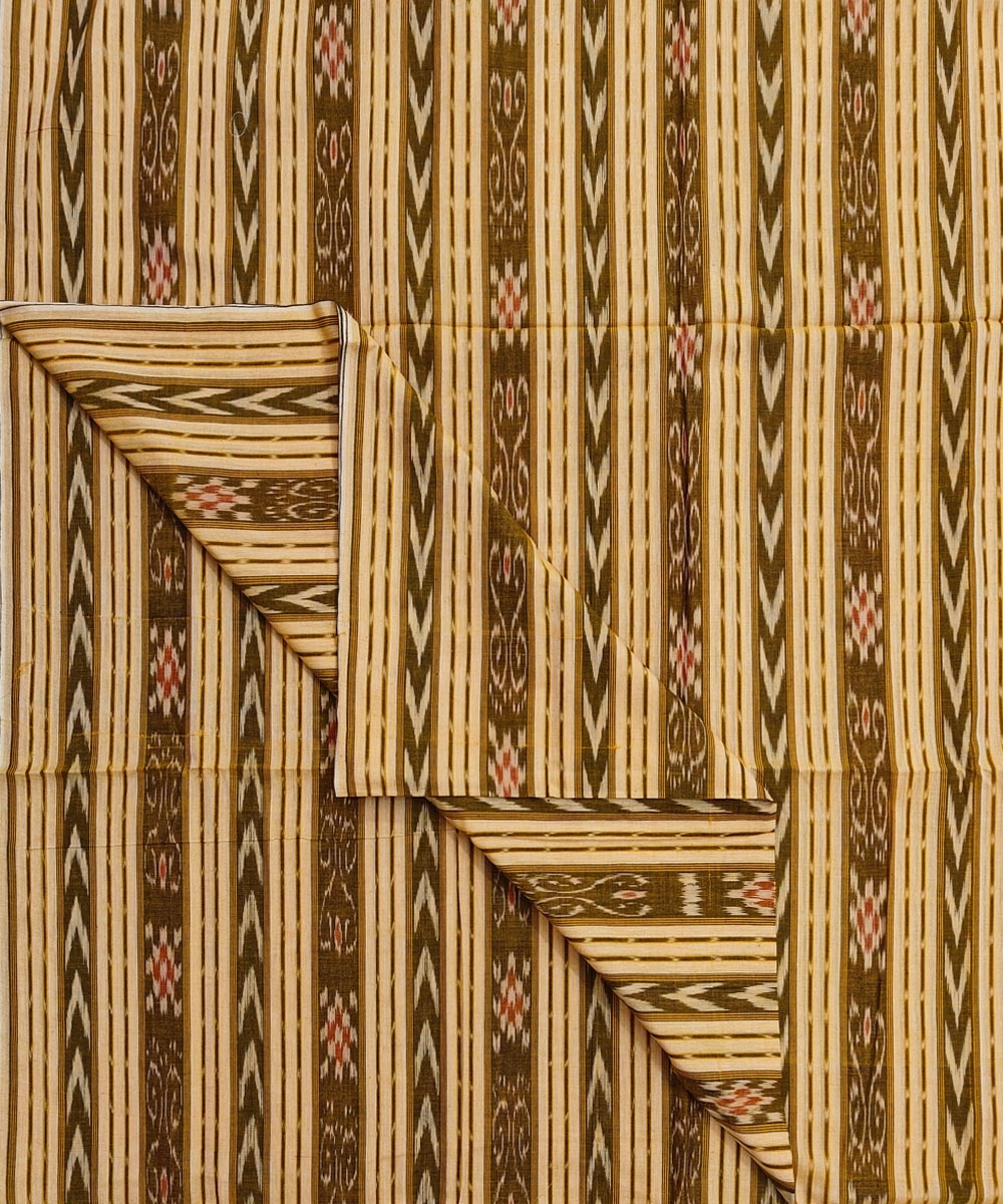 Yellow Sambalpuri Handwoven Single Ikat Shirting Materials Image 3