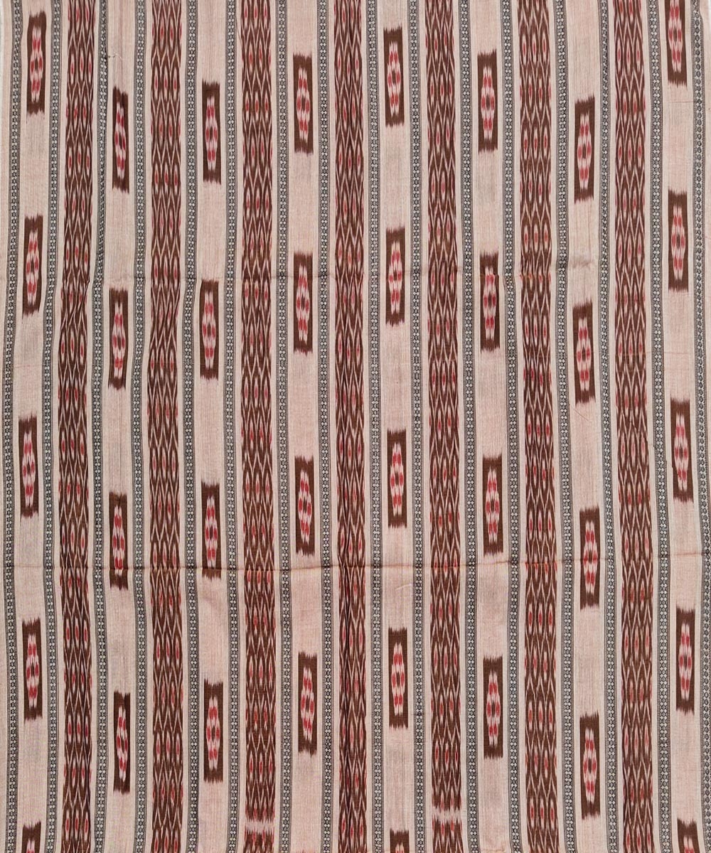Peach Taffy Sambalpuri Handwoven Single Ikat Shirting Materials Image 2