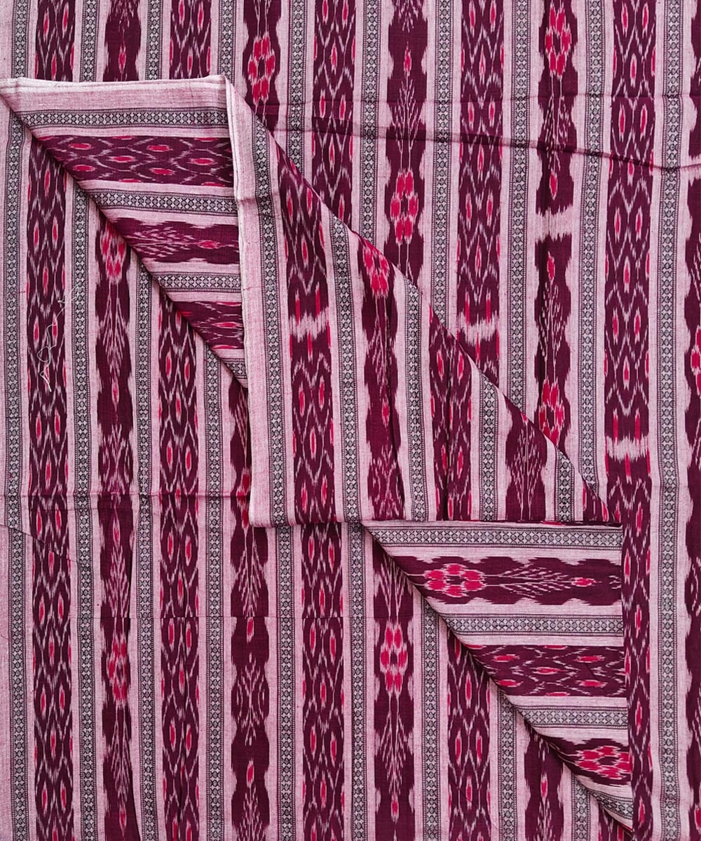 Purple Sambalpuri Handwoven Single Ikat Shirting Materials Image 3