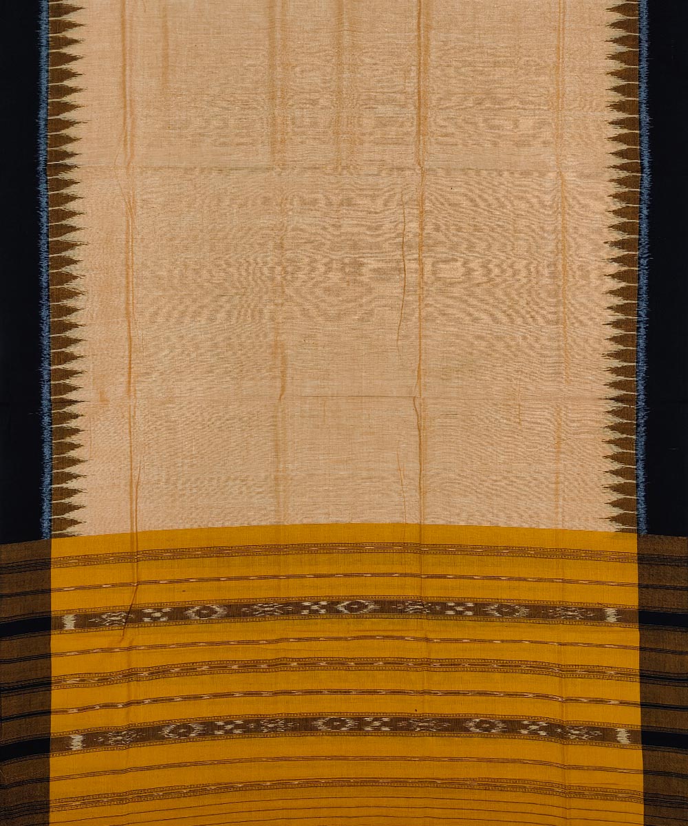 Yellow Black Nuapatna Handwoven Single Ikat Suit Set Image 3