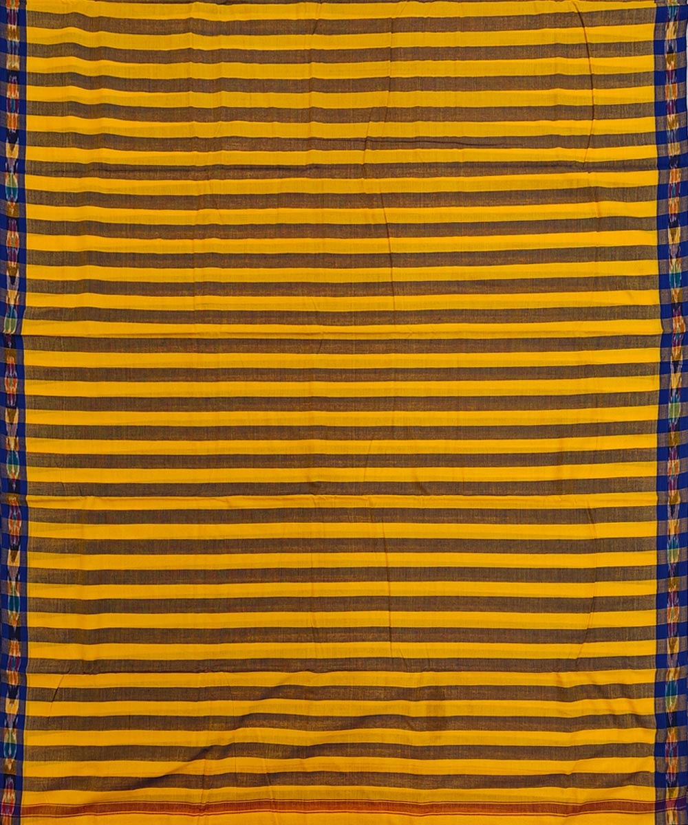 Yellow Blue Sambalpuri Handwoven Cotton Joda Image 3