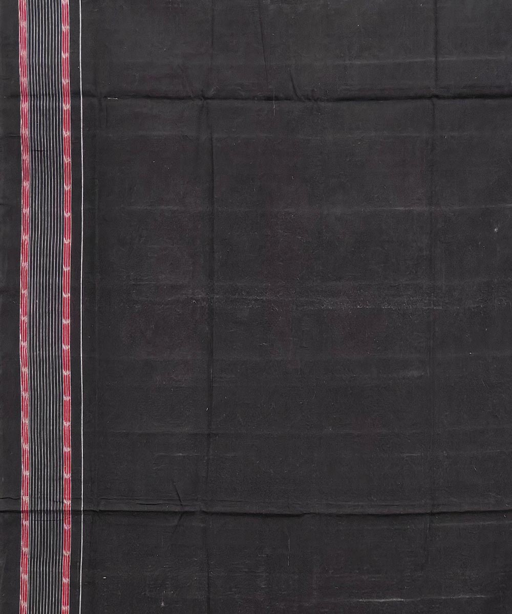 Pink Black Sambalpuri Handwoven Single Ikat Cotton Saree Image 4