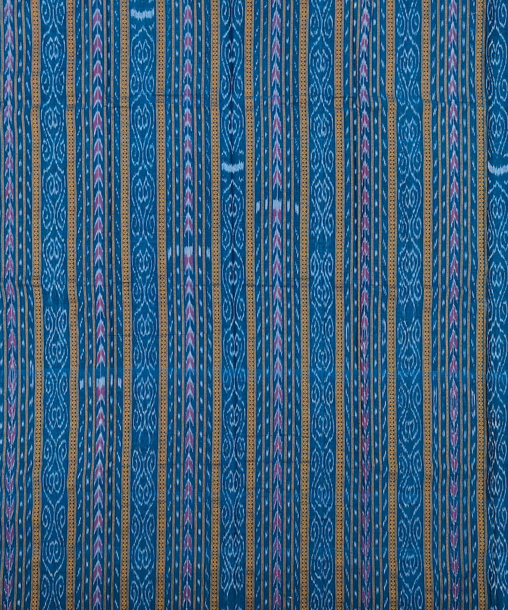 Blue Gray Nuapatna Handwoven Single Ikat Suit Set Image 4