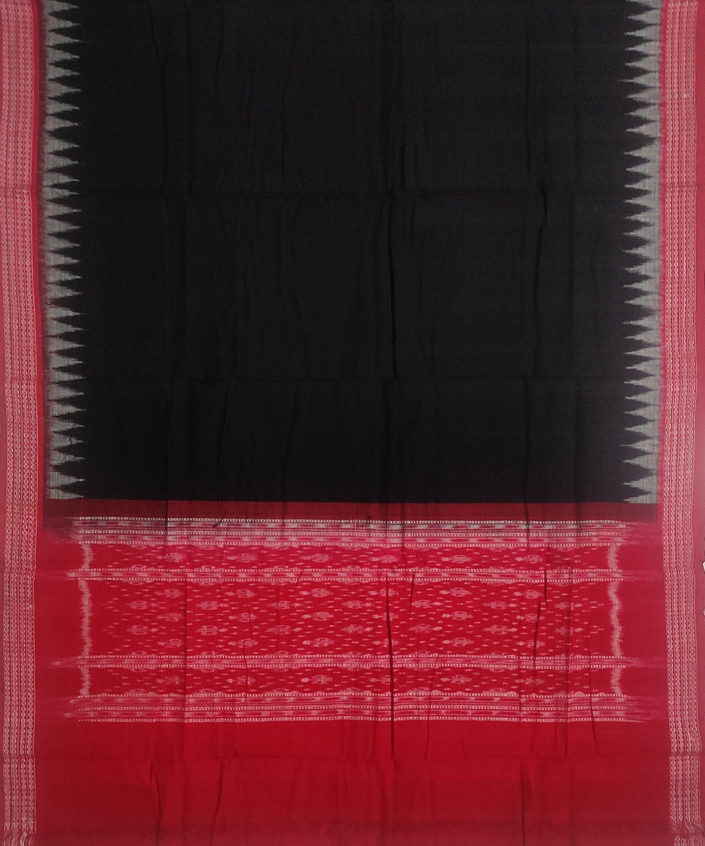 Red Black Sambalpuri Handwoven Single Ikat Suit Set Image 3