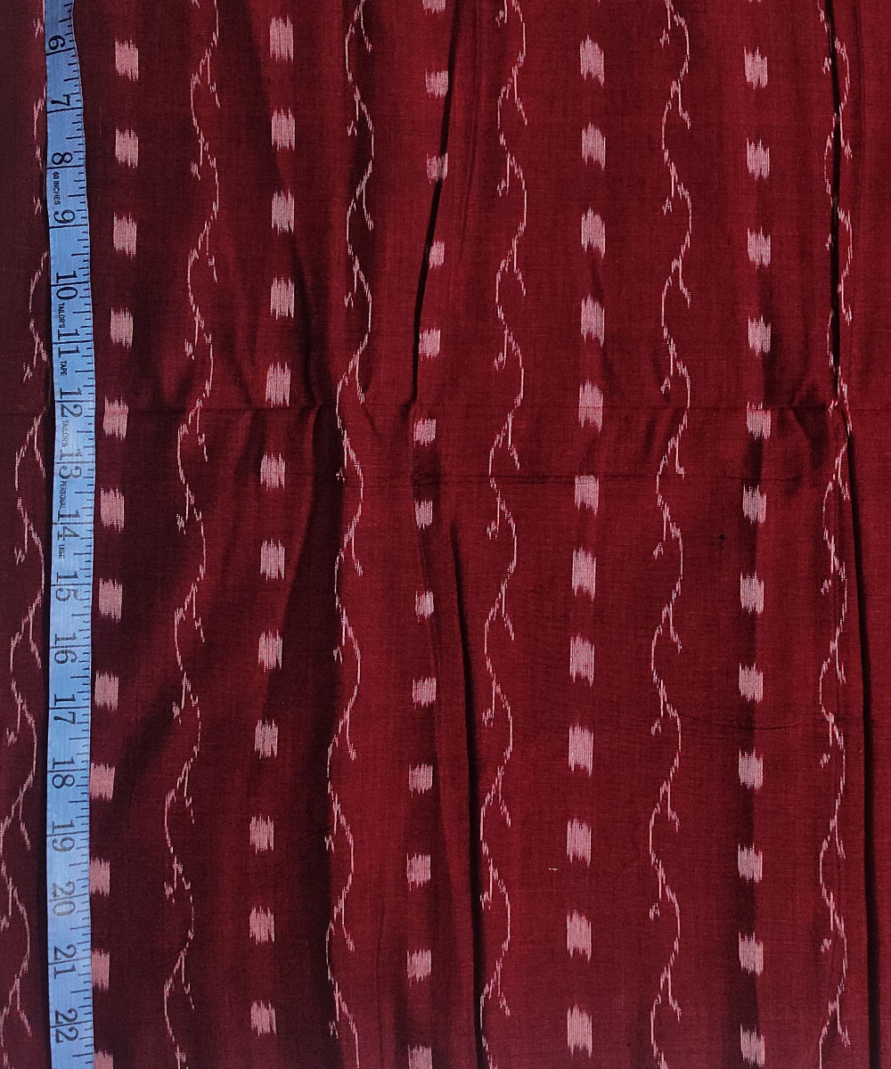 Maroon Nuapatna Handwoven Single Ikat Shirting Materials Image 4