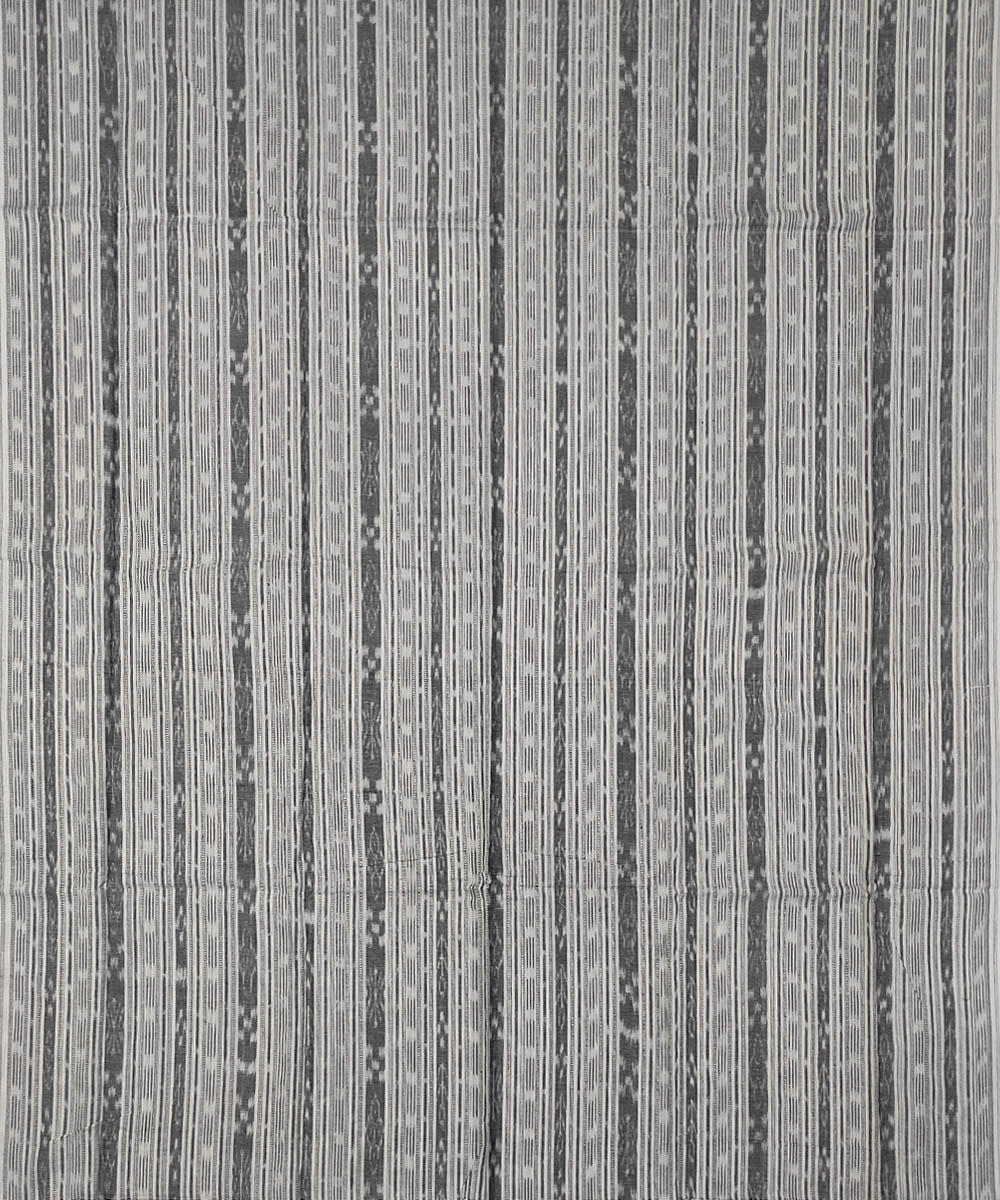 White Black Nuapatna Handwoven Single Ikat Cotton Suit Pieces Image 2