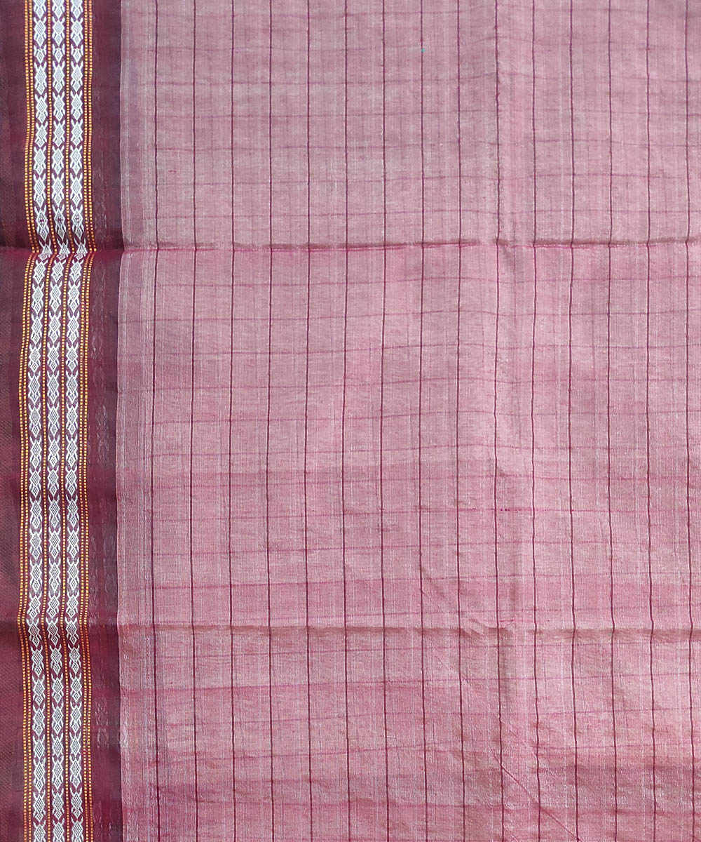 Beige Sambalpuri Handwoven Bidarbha Tussar Silk Saree Image 4