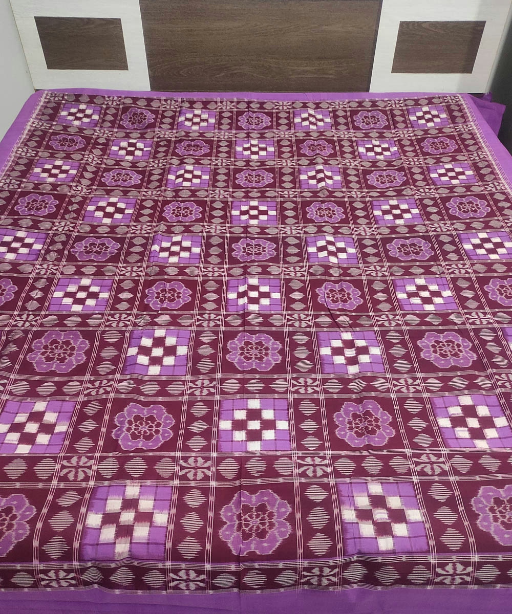 Multicolour Sambalpuri Handwoven Cotton Double Bed Sheet Image 1