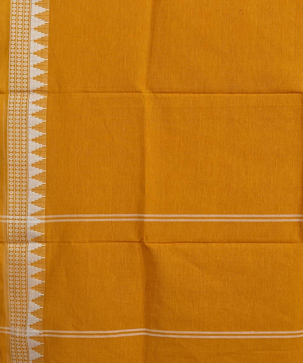 Mustard Sambalpuri Handwoven Single Ikat Cotton Dupatta Image 3
