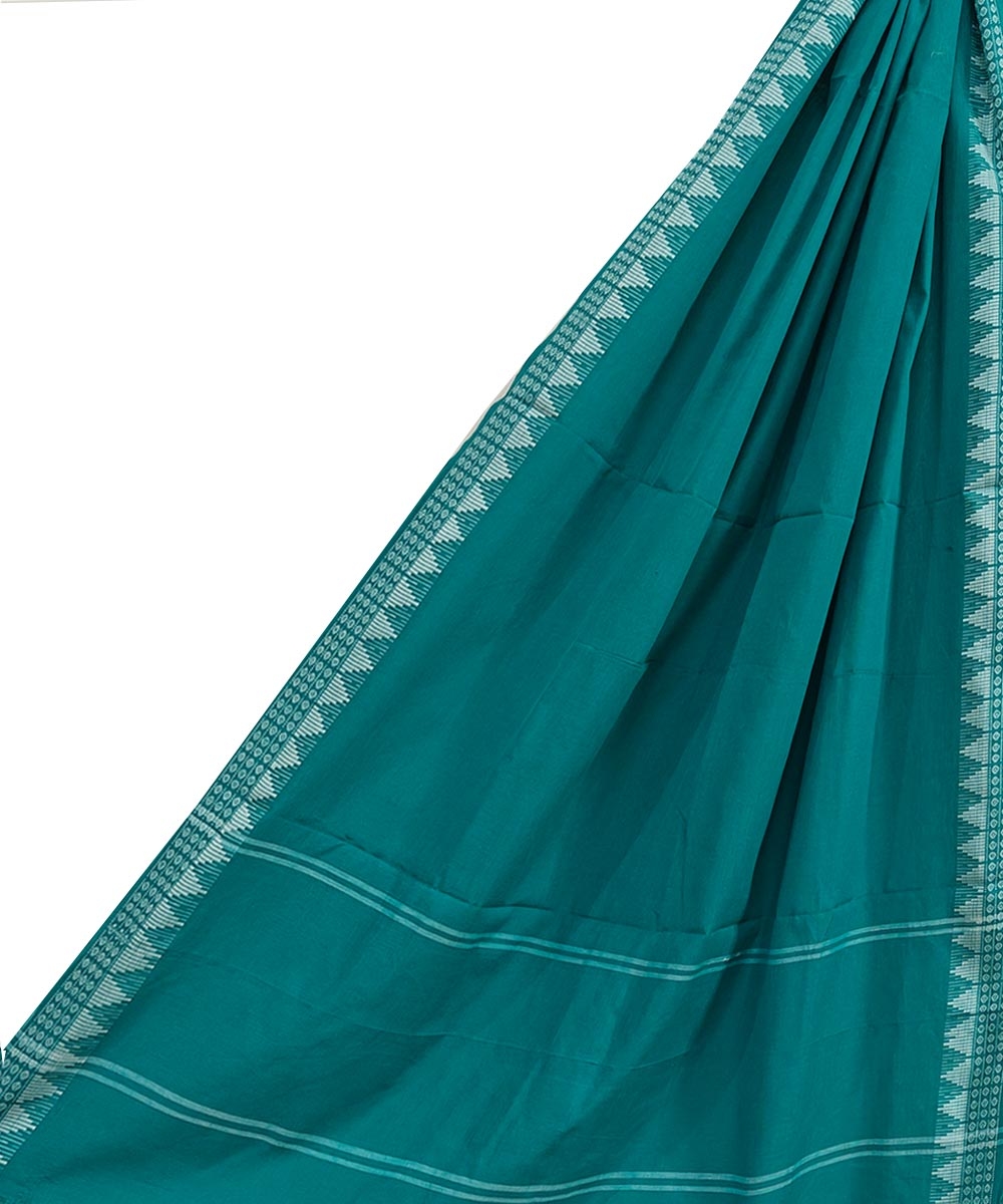 Green Sambalpuri Handwoven Single Ikat Cotton Dupatta SFCDUP2189