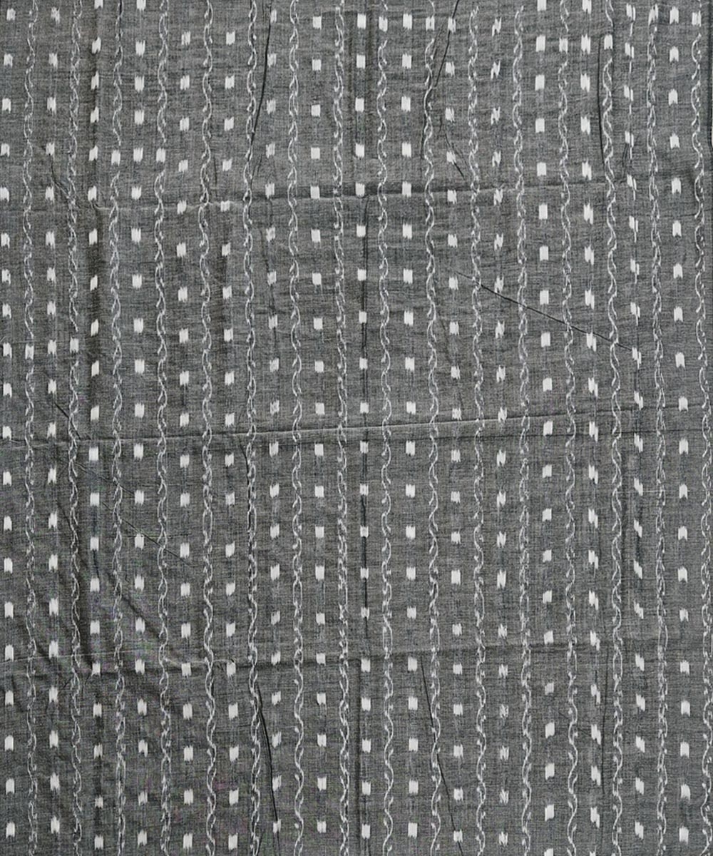 Gray Sambalpuri Handwoven Single Ikat Shirting Materials Image 2