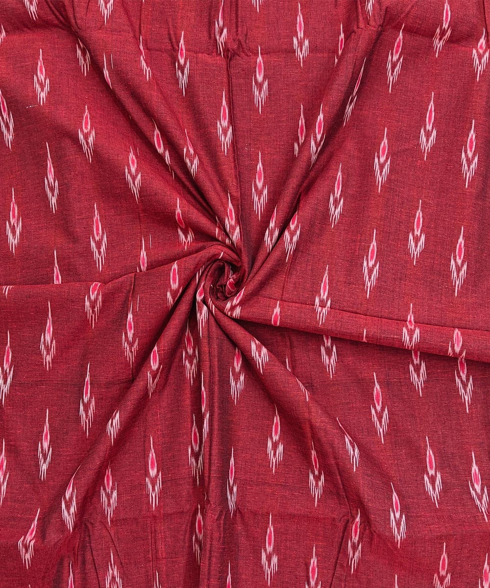 Maroon Sambalpuri Handwoven Single Ikat Shirting Materials Image 1
