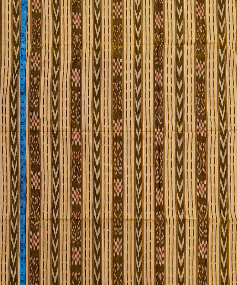 Yellow Sambalpuri Handwoven Single Ikat Shirting Materials Image 4