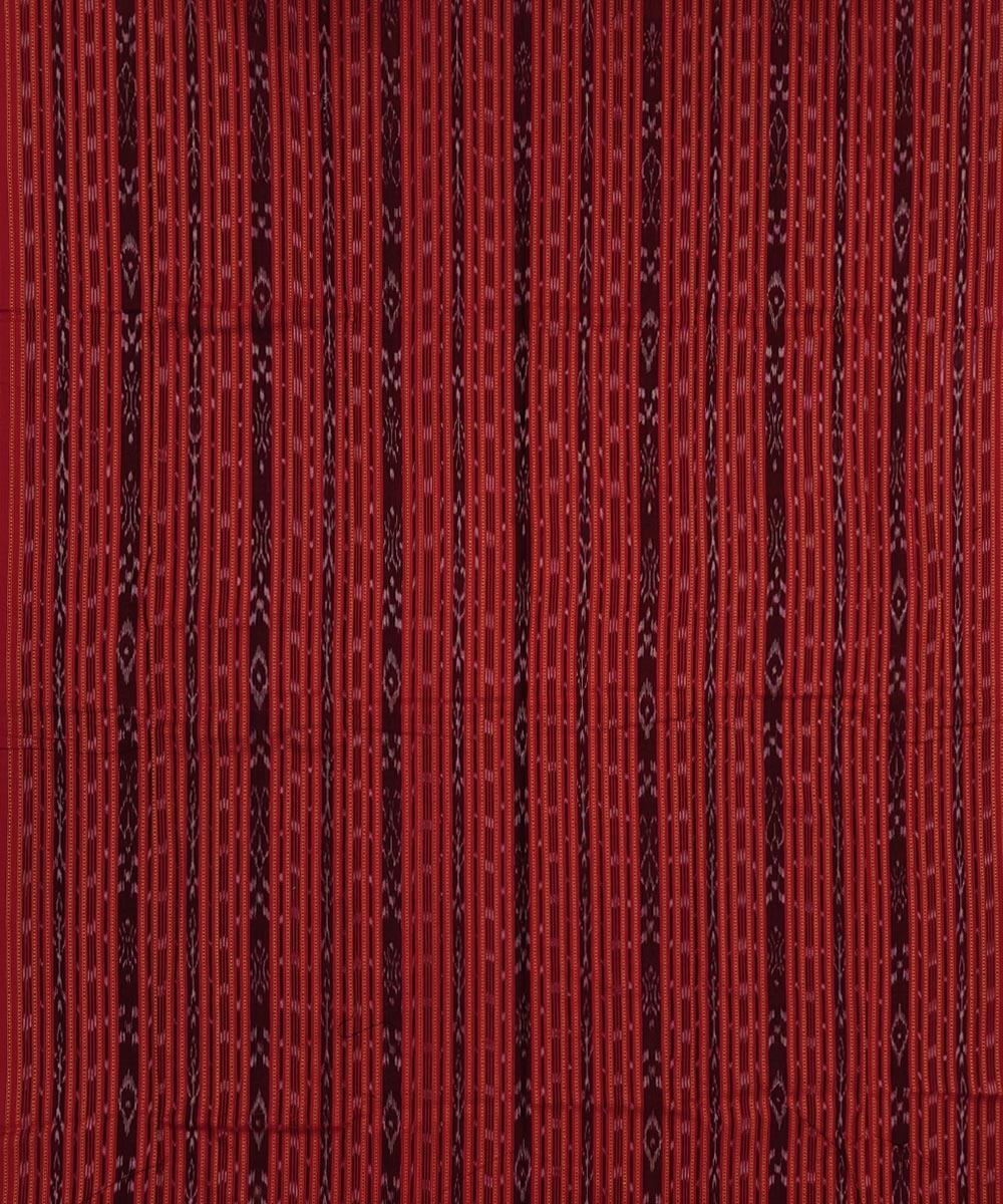 Red Gray Sambalpuri Handwoven Double Ikat Suit Image 3