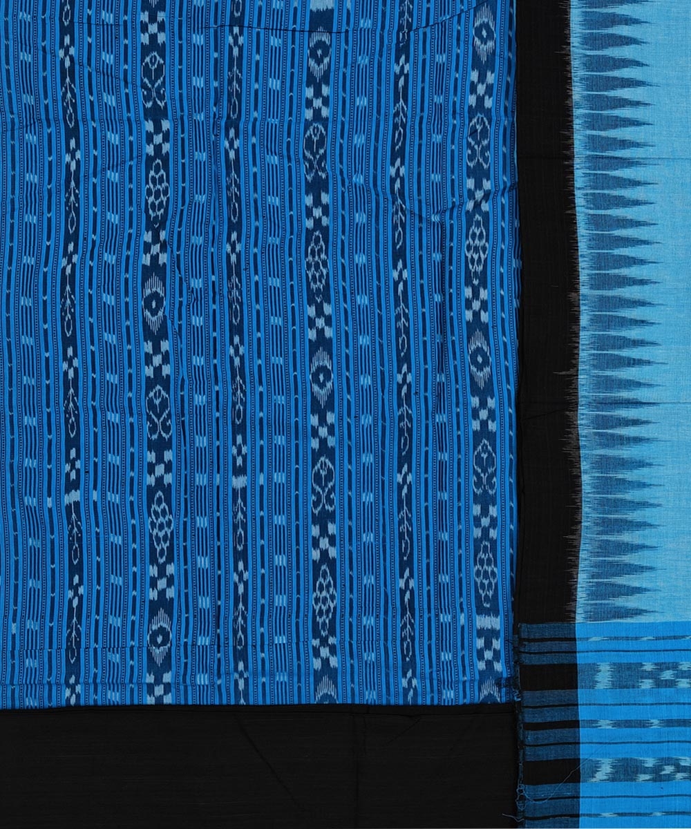 Blue Gray Sambalpuri Handwoven Double Ikat Suit Image 2