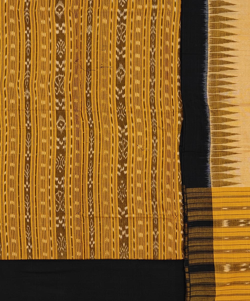 Yellow Black Sambalpuri Handwoven Double Ikat Suit Image 2