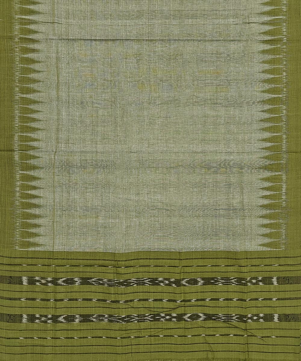 Olive Sambalpuri Handwoven Double Ikat Suit Image 4