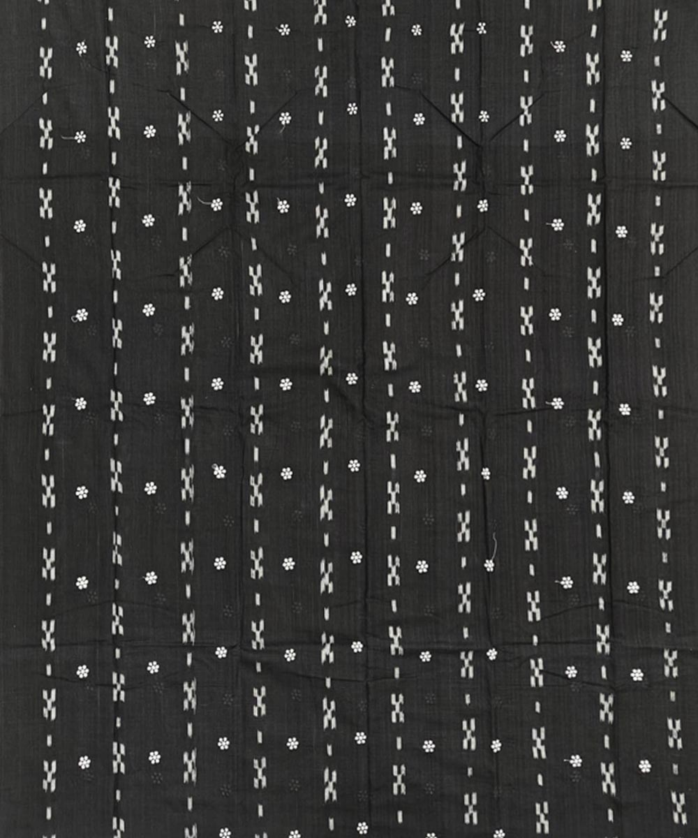 Black Red Sambalpuri Handwoven Double Ikat Suit Image 3