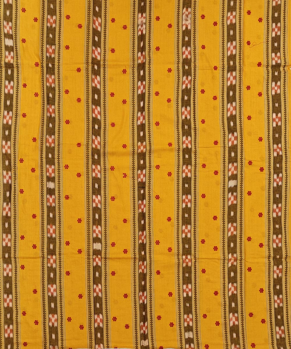 Yellow Red Sambalpuri Handwoven Double Ikat Suit Image 3