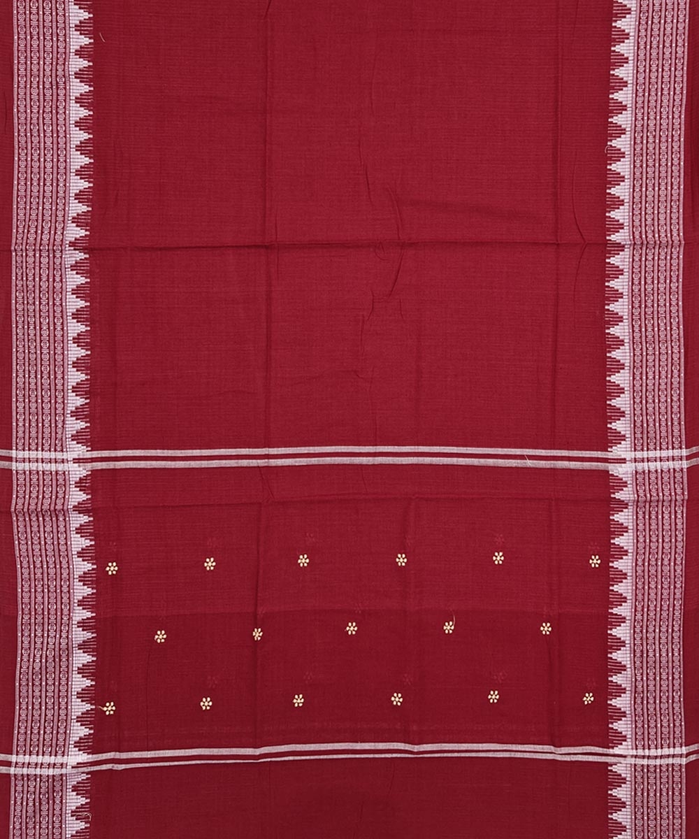 Beige Maroon Sambalpuri Handwoven Double Ikat Suit Image 4