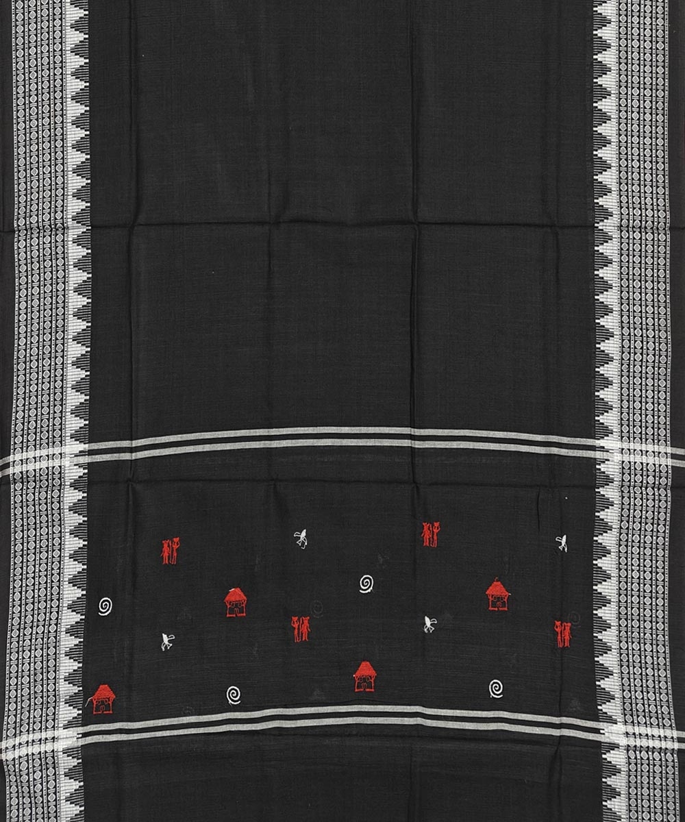 Pink Black Sambalpuri Handwoven Double Ikat Suit Image 4
