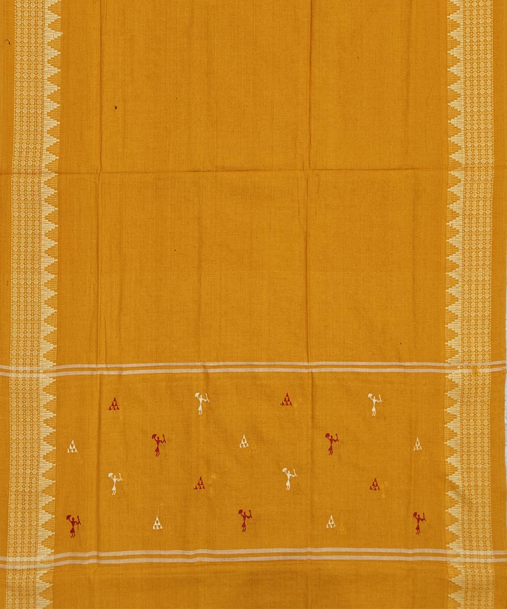 Maroon Yellow Sambalpuri Handwoven Double Ikat Suit Image 4