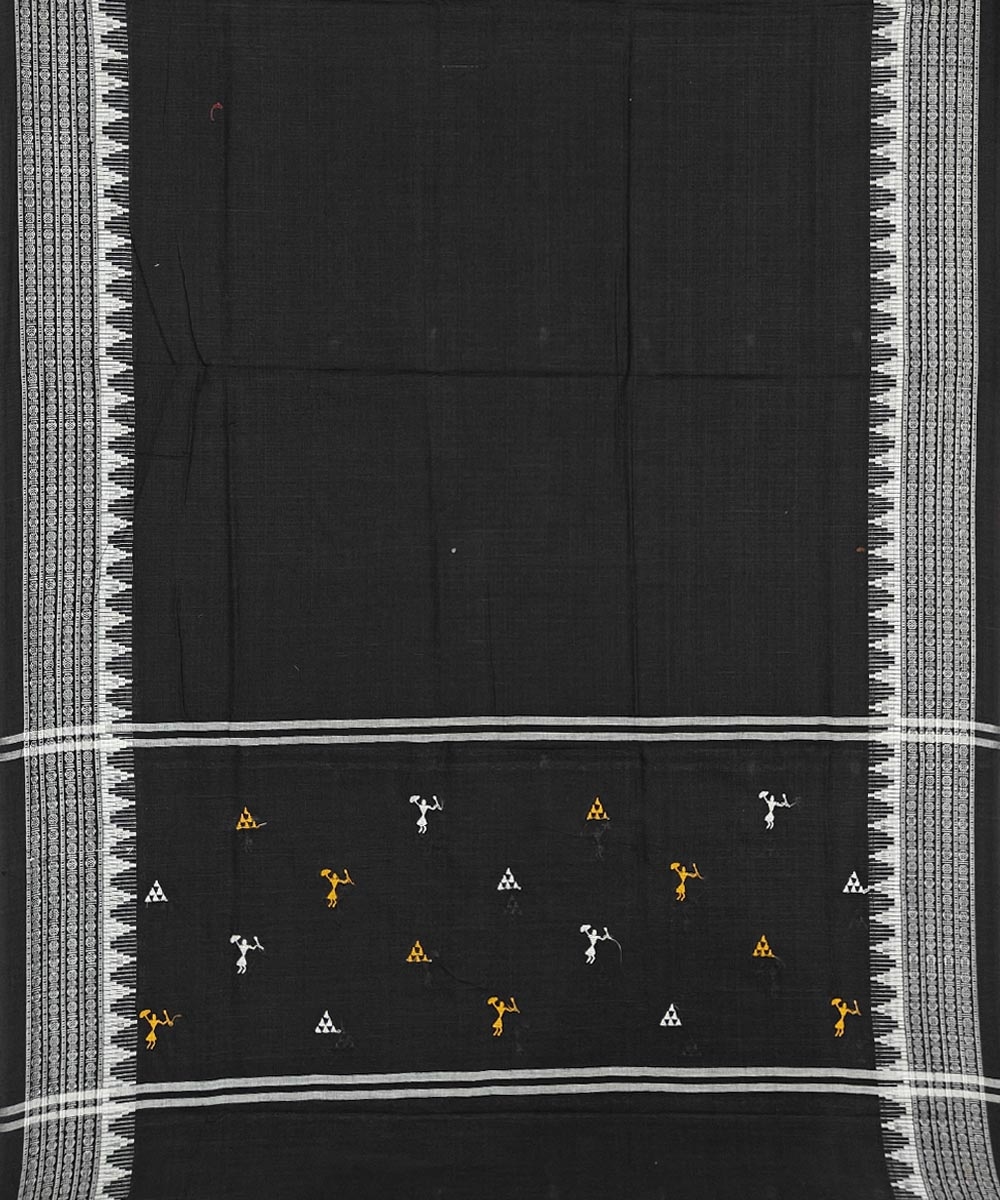 Yellow Black Sambalpuri Handwoven Double Ikat Suit Image 4