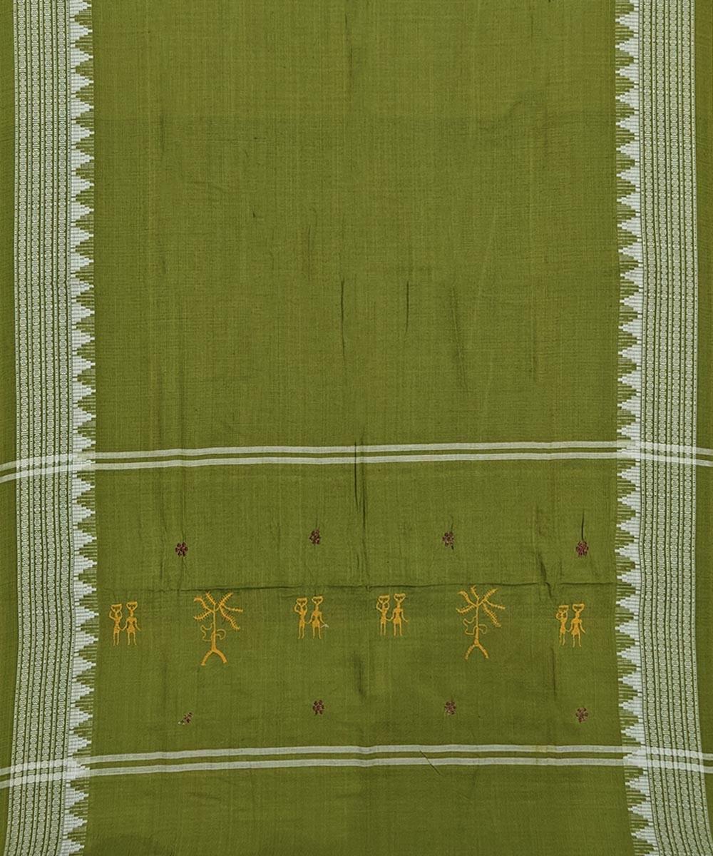 Maroon Green Sambalpuri Handwoven Double Ikat Suit Image 4