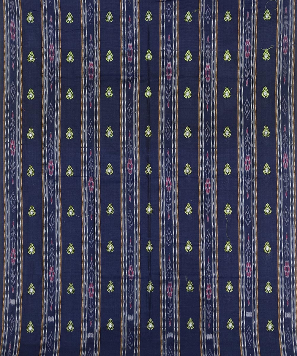 Blue Olive Sambalpuri Handwoven Double Ikat Suit Image 3