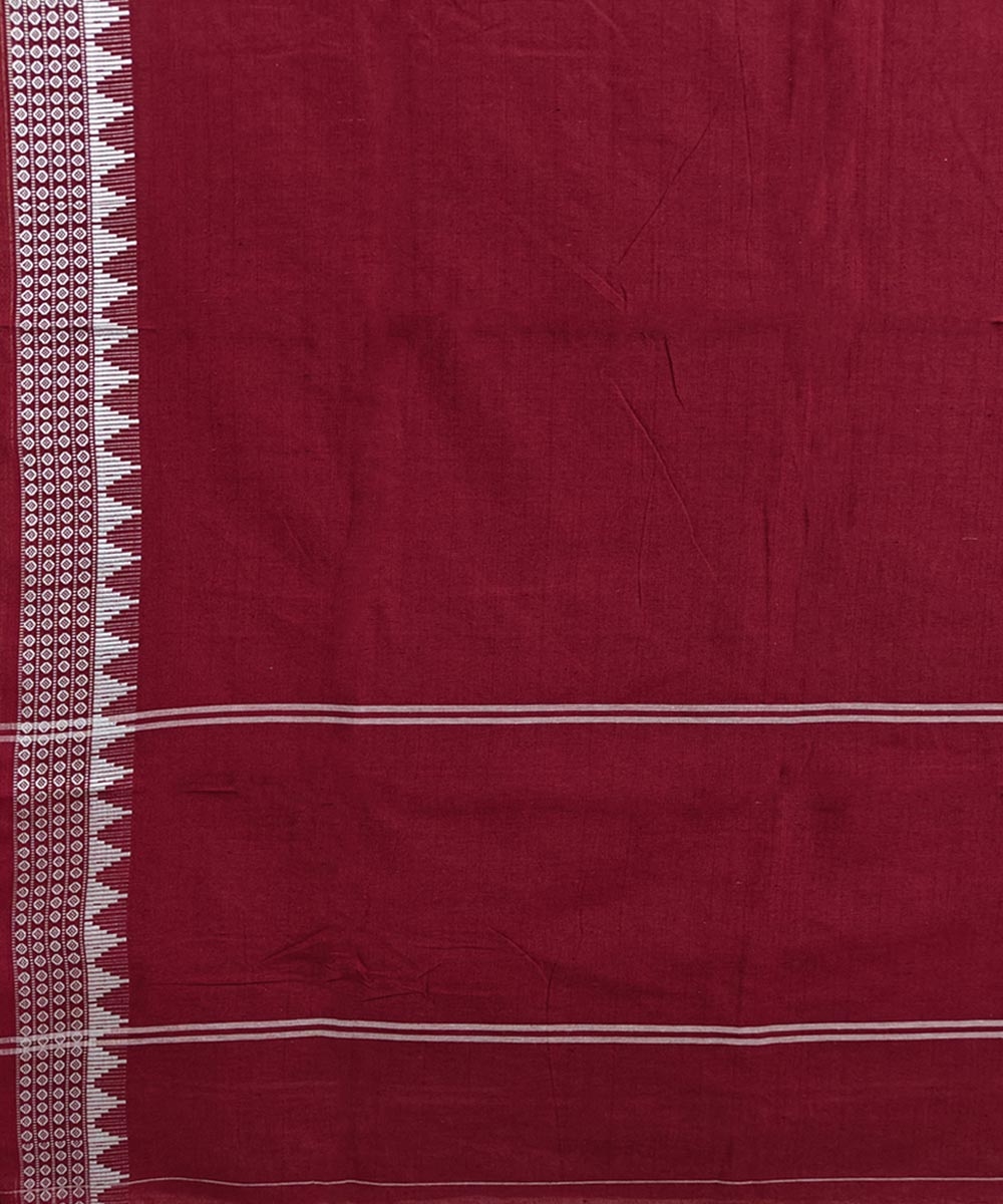 Maroon Sambalpuri Handwoven Single Ikat Cotton Dupatta Image 2
