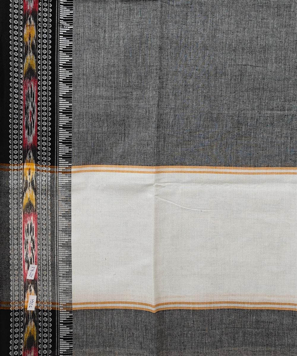 Gray Sambalpuri Handwoven Single Ikat Cotton Dupatta Image 3