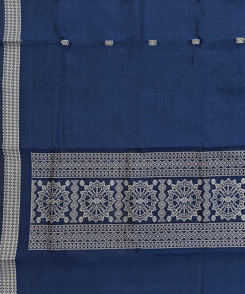 Blue Sambalpuri Handwoven Cotton Dupatta Image 3