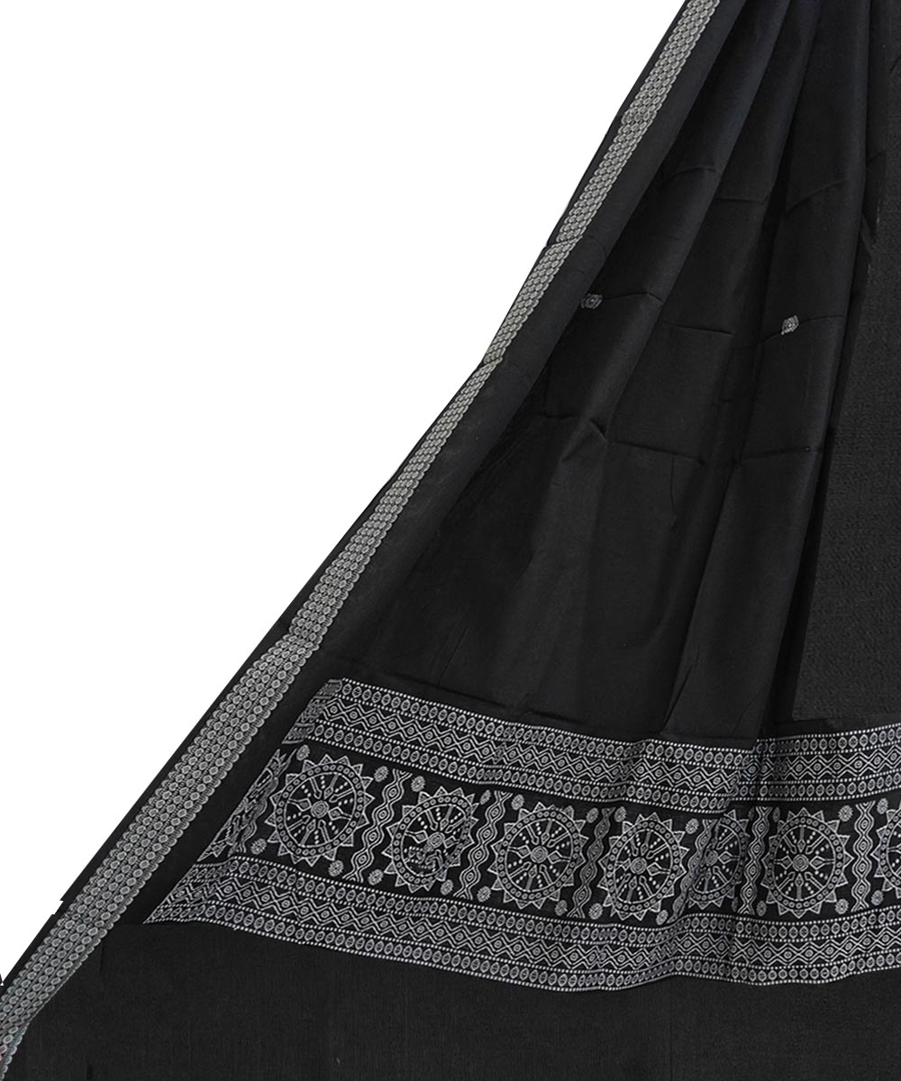 Black Sambalpuri Handwoven Cotton Dupatta Image 1