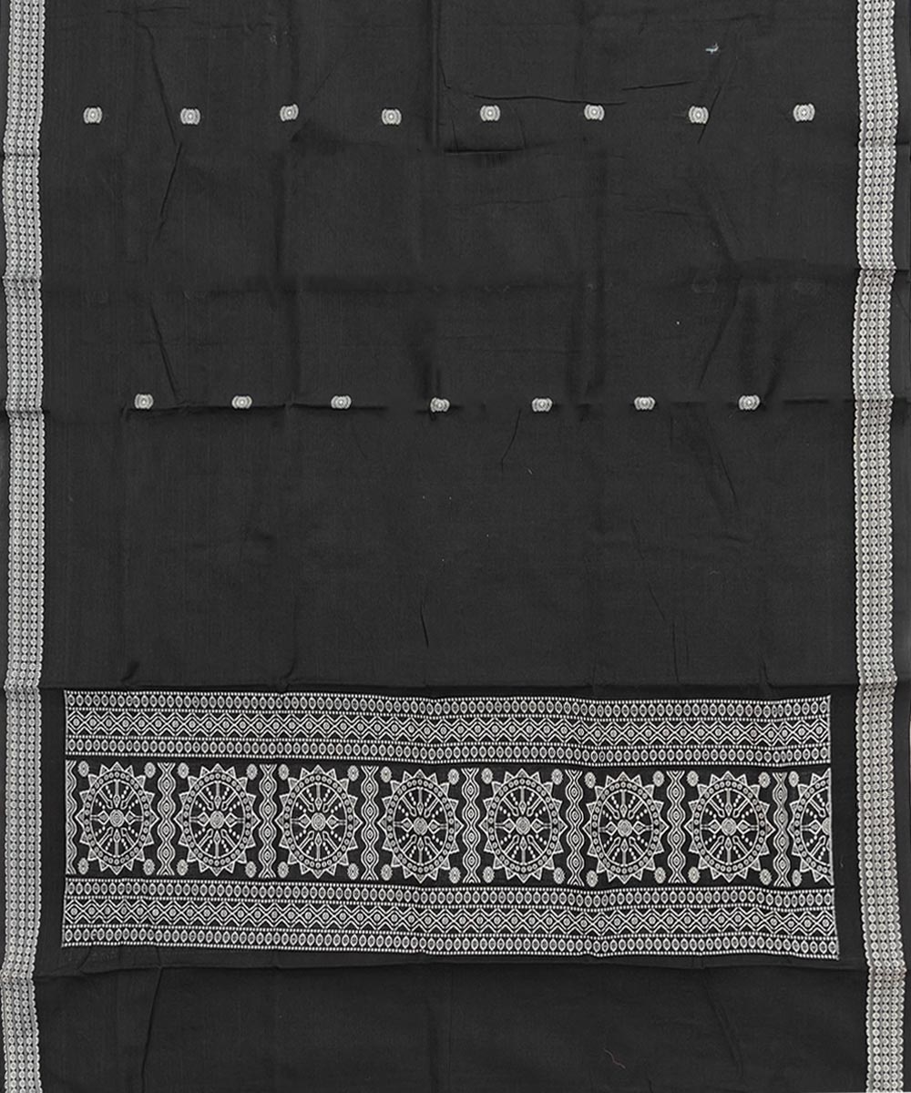 Black Sambalpuri Handwoven Cotton Dupatta Image 2