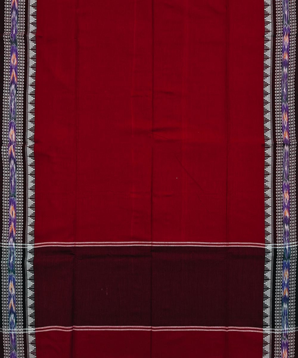 Maroon Sambalpuri Handwoven Single Ikat Cotton Dupatta Image 2