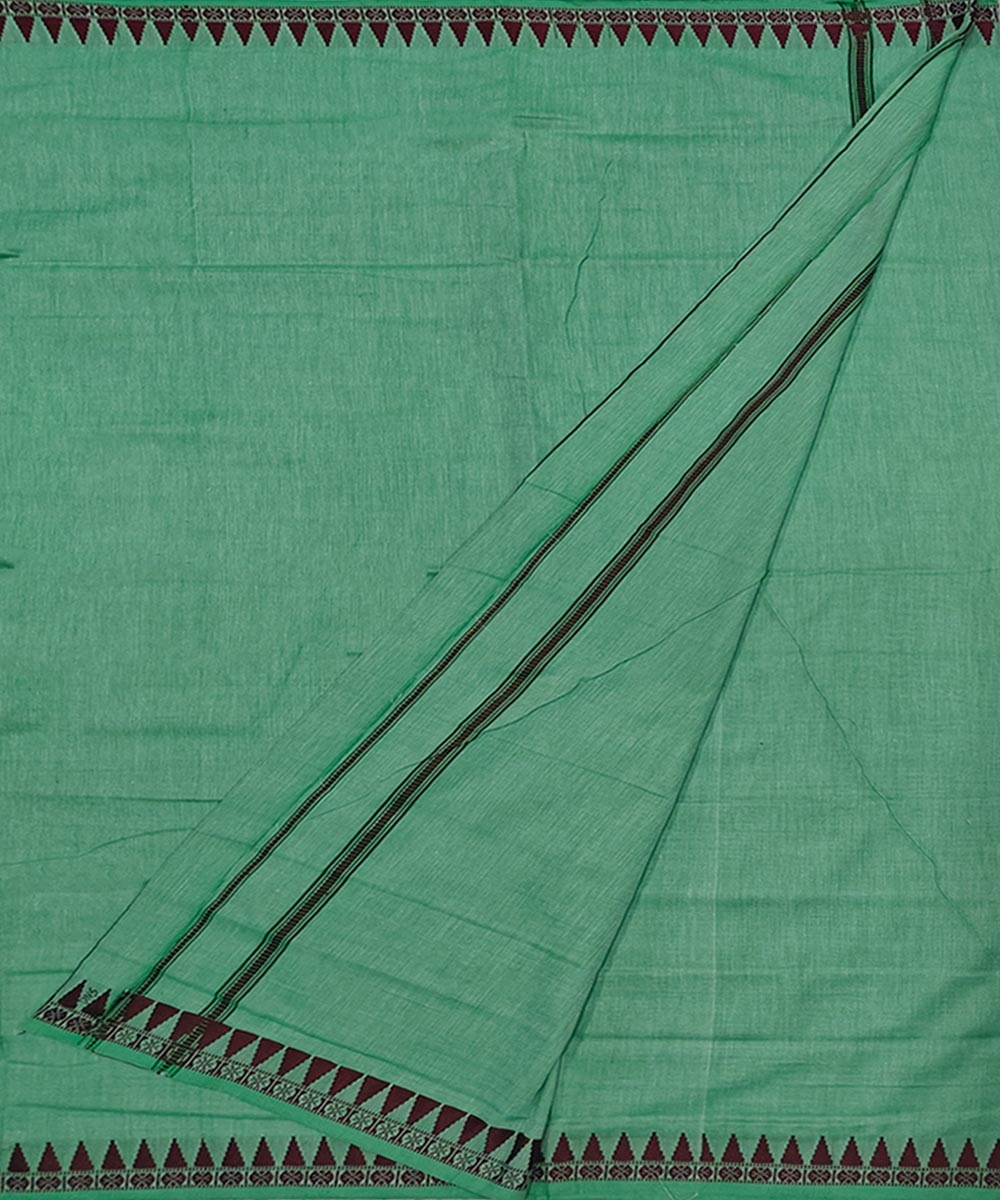 Green Sambalpuri Handwoven Cotton Joda Image 2