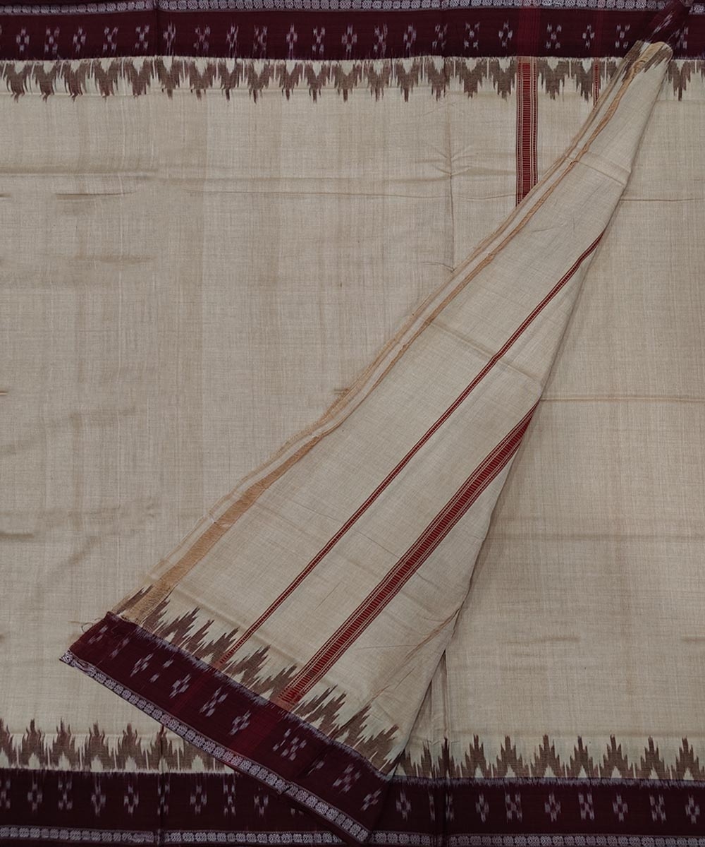 Brown Sambalpuri Handwoven Cotton Joda Image 2