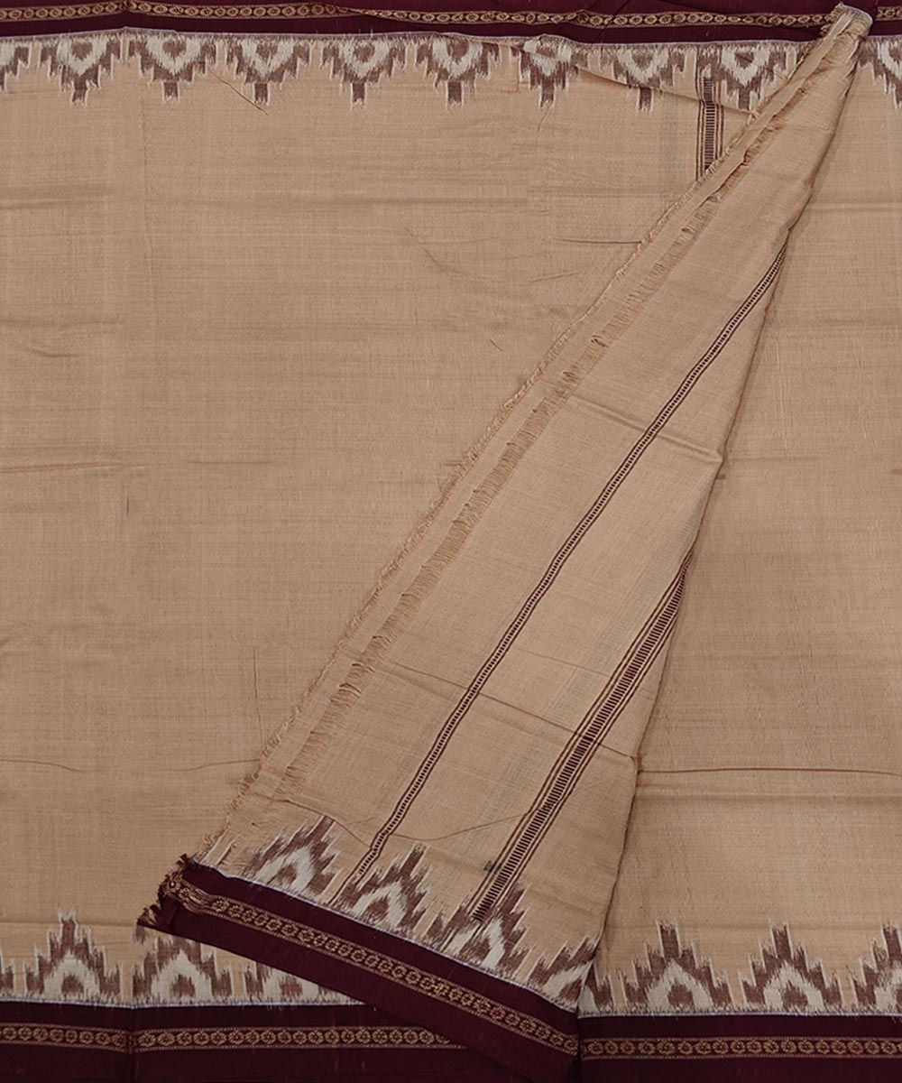 Brown Sambalpuri Handwoven Cotton Joda Image 2