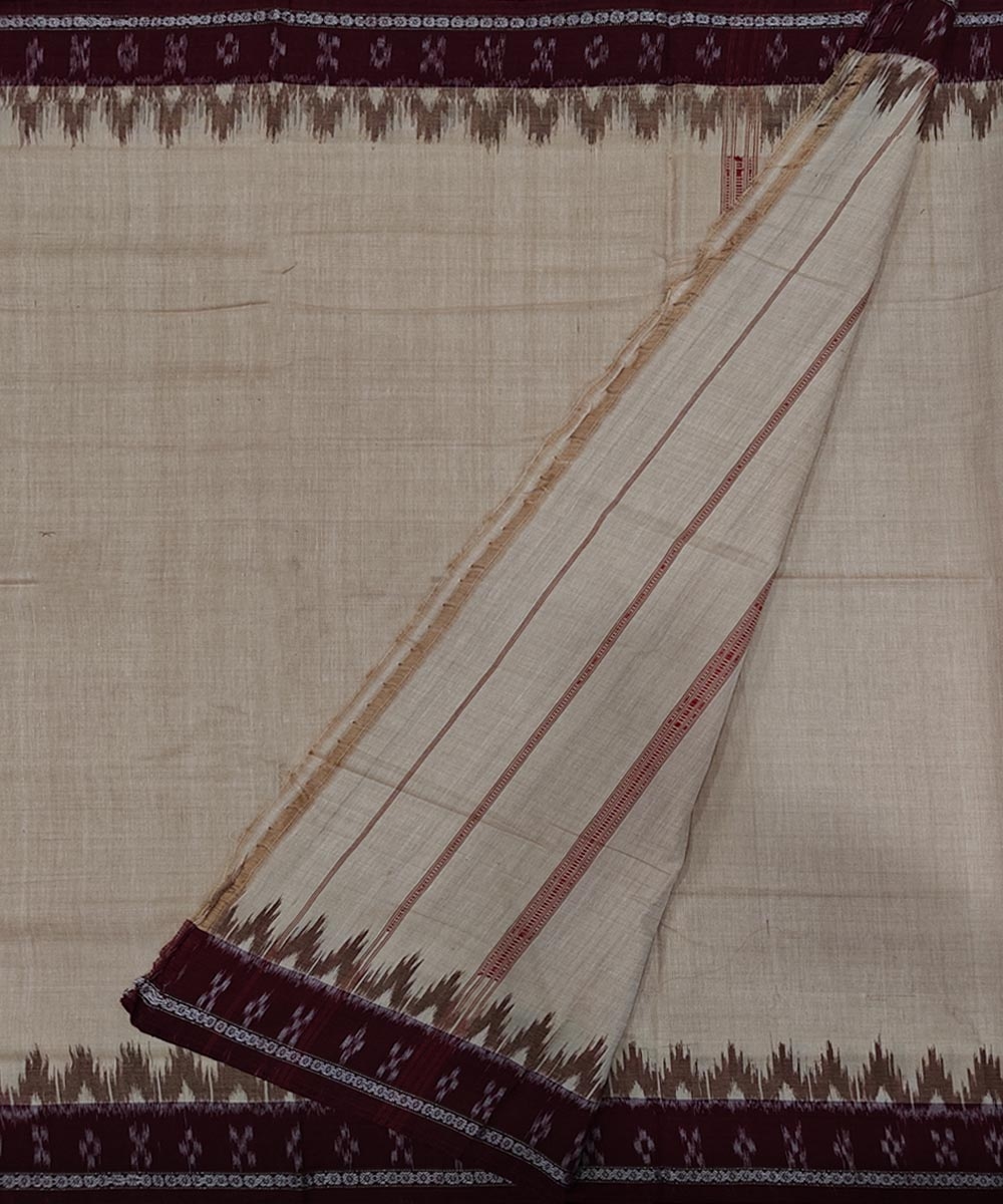 Beige Sambalpuri Handwoven Cotton Joda Image 2