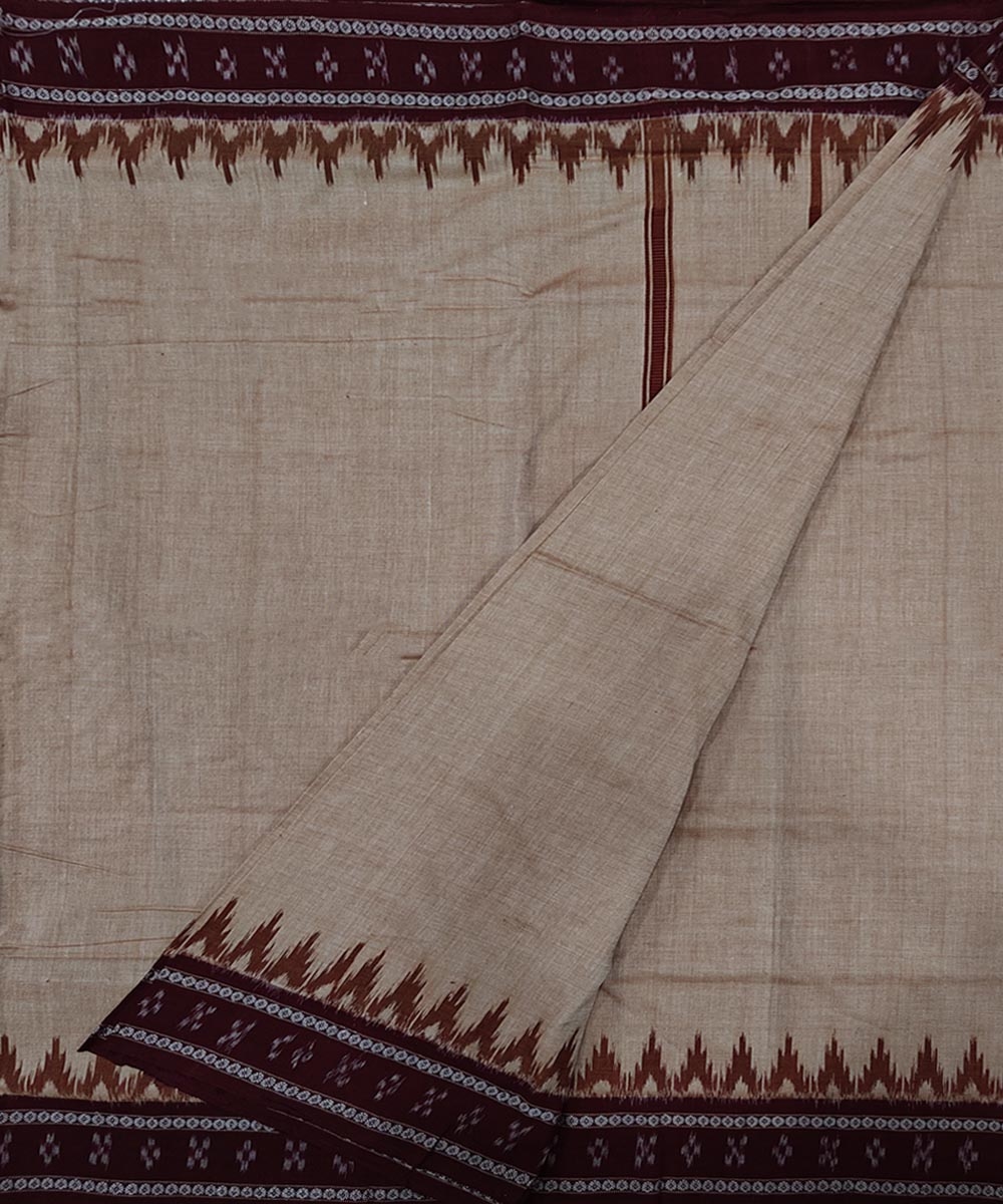 Beige Sambalpuri Handwoven Cotton Joda Image 2