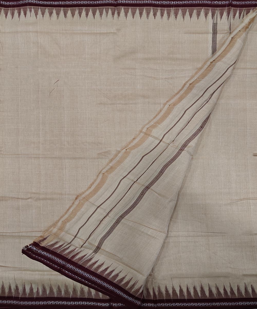 Beige Sambalpuri Handwoven Cotton Joda Image 2