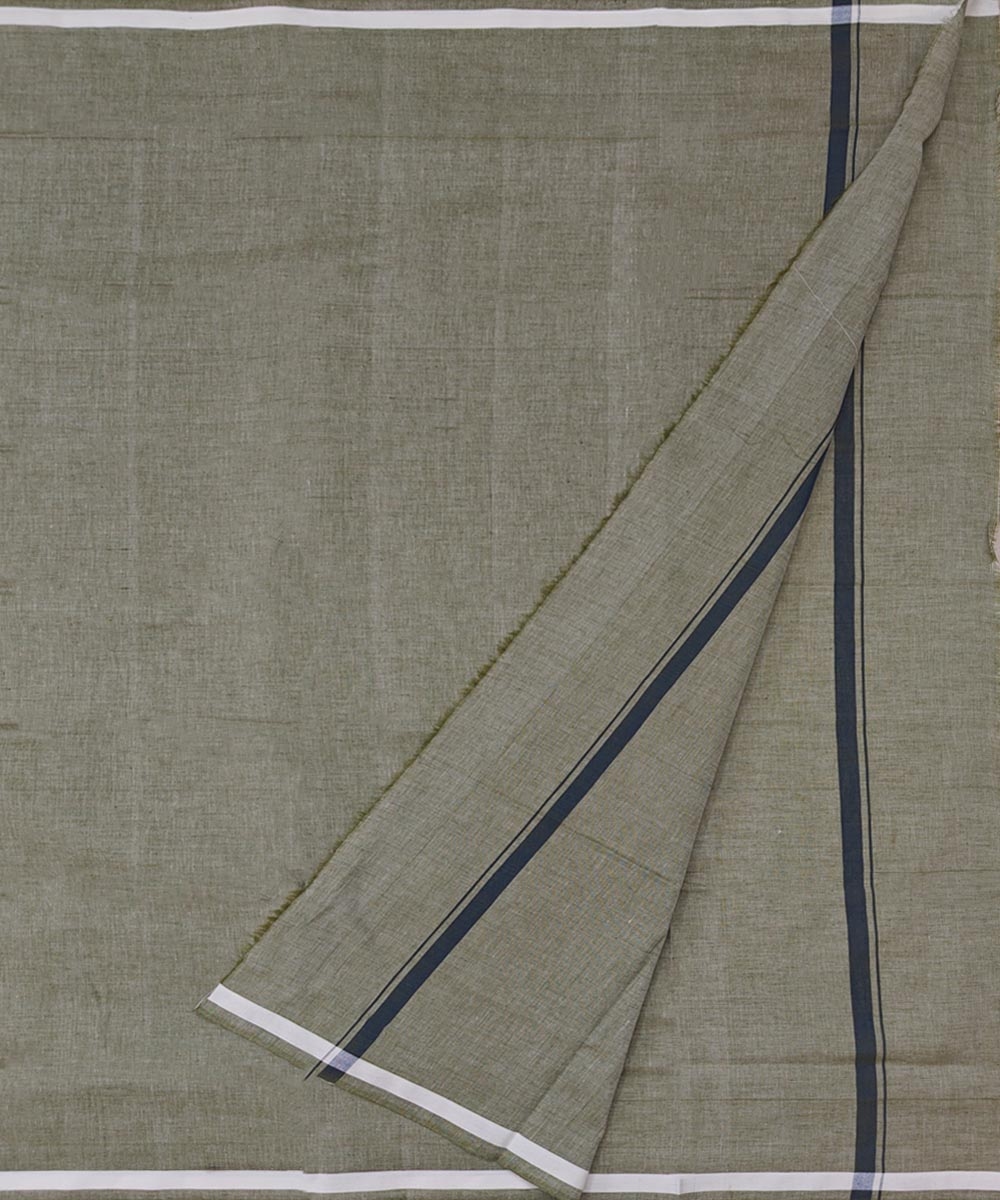 Olive Sambalpuri Handwoven Cotton Lungi Image 2