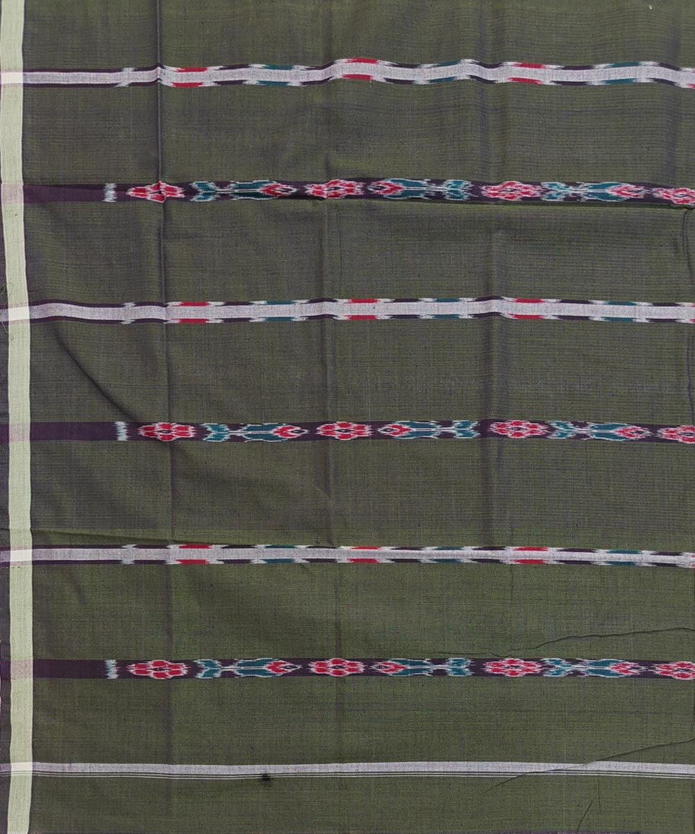 Olive Sambalpuri Handwoven Cotton Lungi Image 4