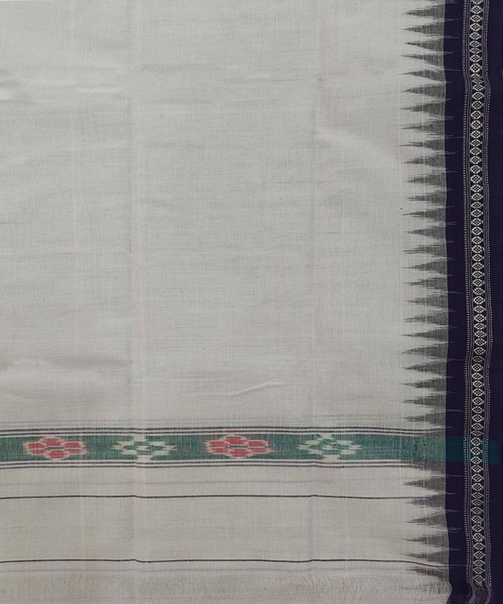 White Blue Sambalpuri Handwoven Cotton Gamuchha Image 4