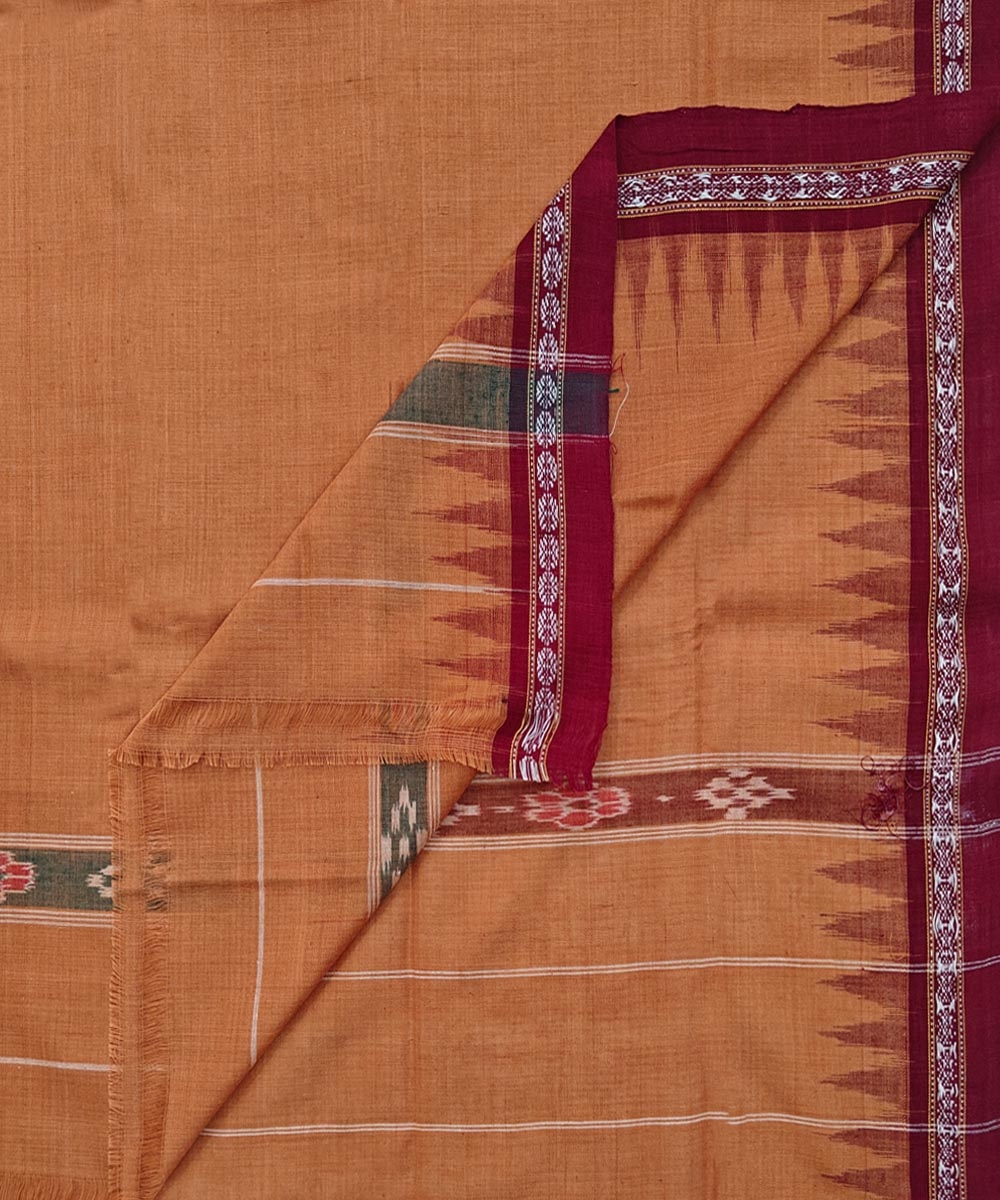Brown Maroon Sambalpuri Handwoven Cotton Gamuchha Image 1