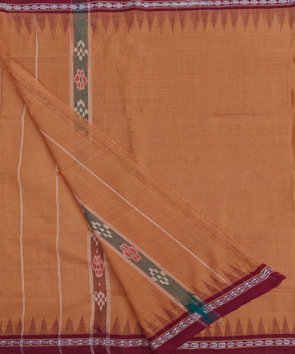 Brown Maroon Sambalpuri Handwoven Cotton Gamuchha Image 2